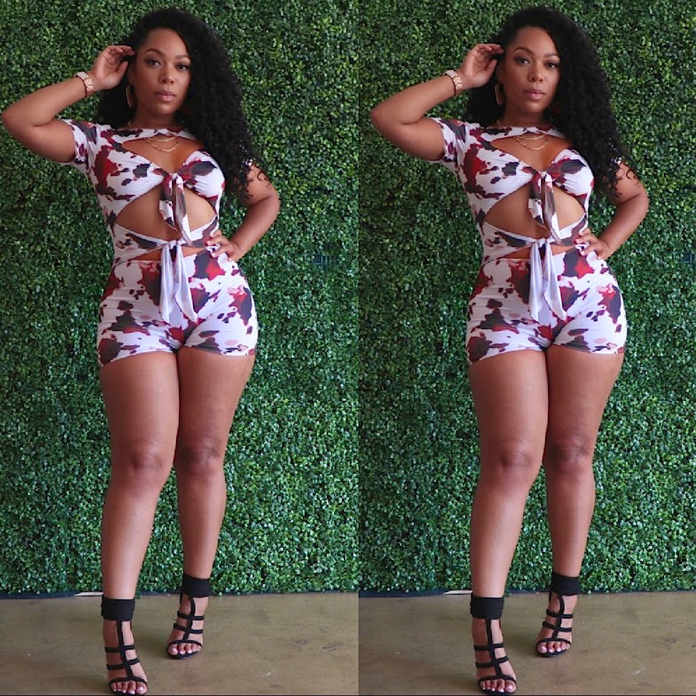 Cow print peekaboo romper
